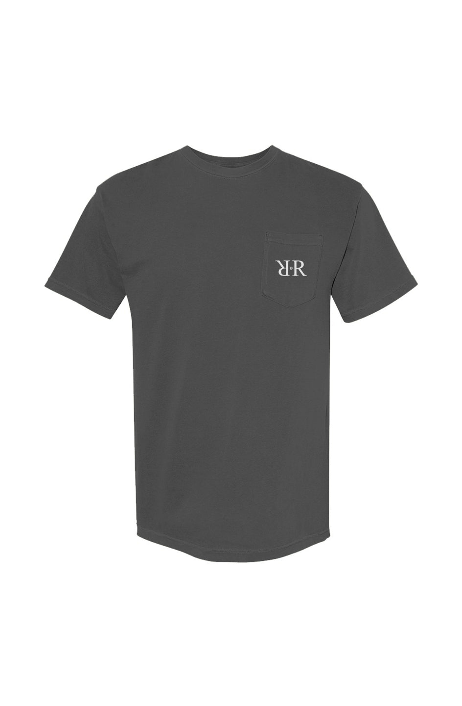 Unisex Heavyweight Logo Pocket-T-Shirt in black, chest pocket detail