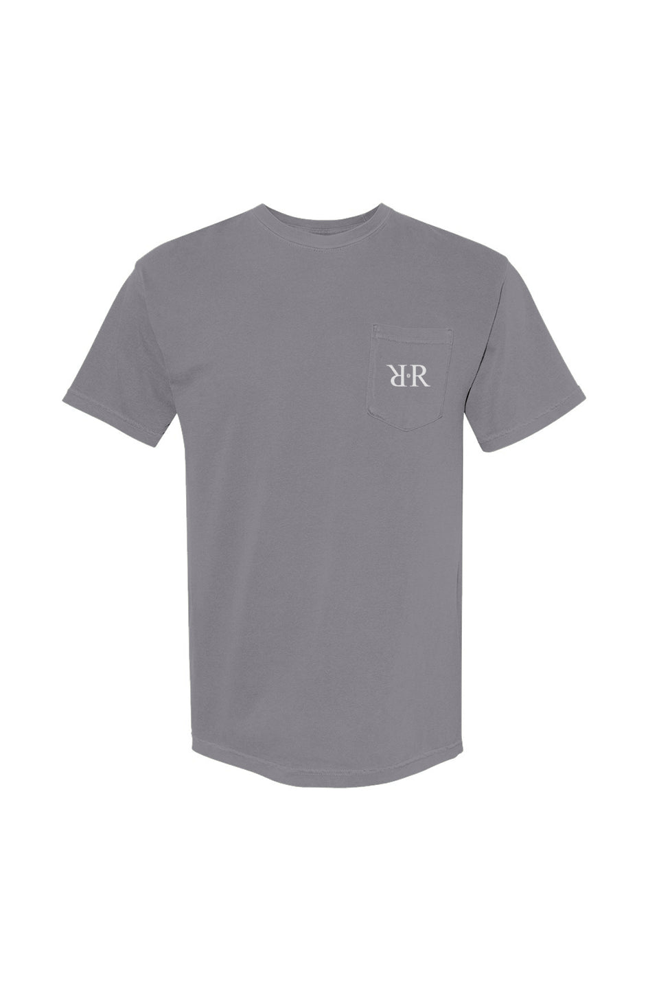 Unisex Heavyweight Logo Pocket-T-Shirt in black, chest pocket detail