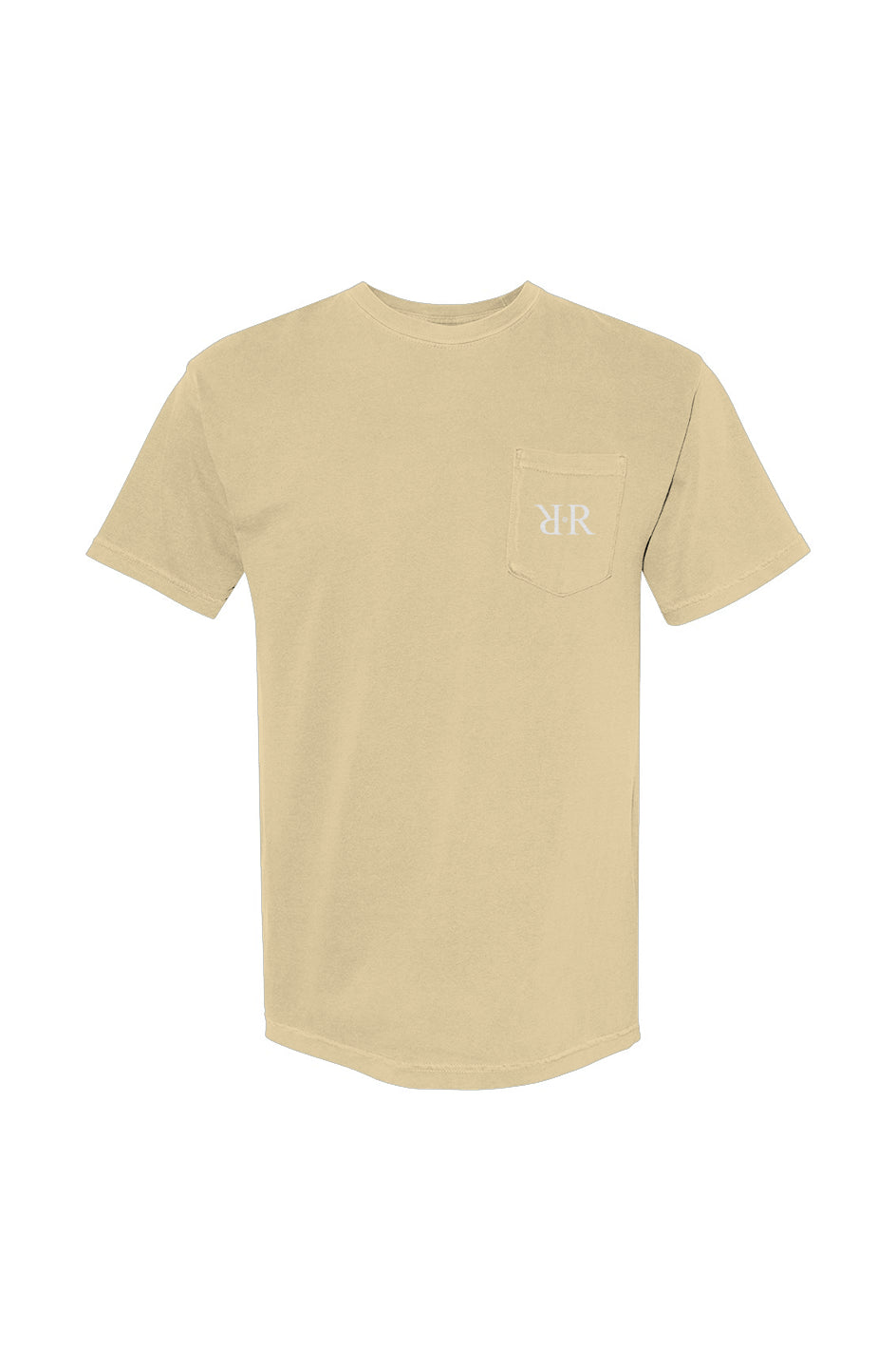 Unisex Heavyweight Logo Pocket-T-Shirt in black, chest pocket detail