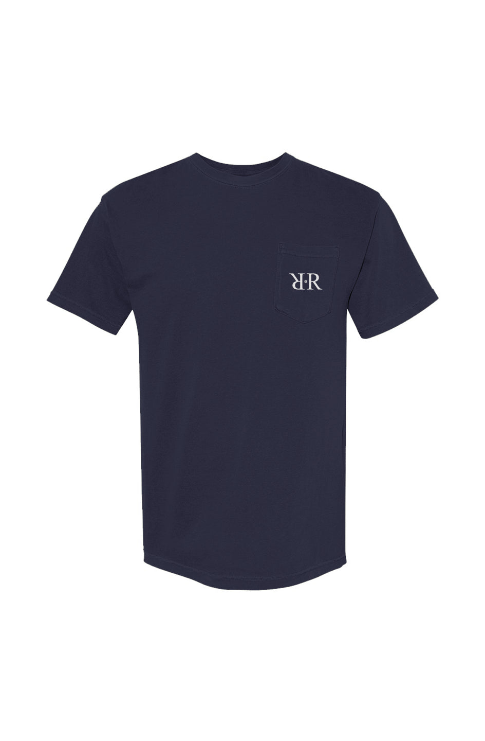 Unisex Heavyweight Logo Pocket-T-Shirt in black, chest pocket detail