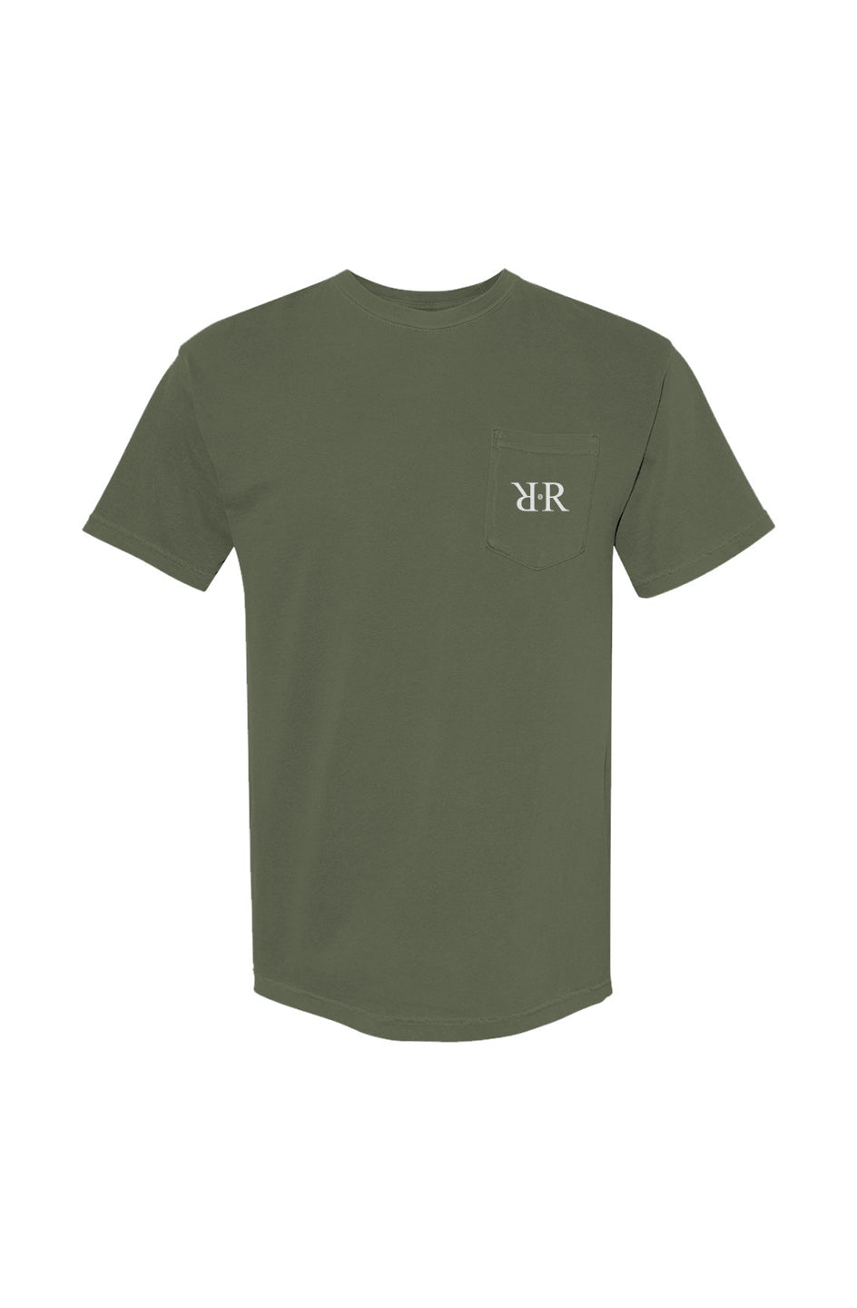Unisex Heavyweight Logo Pocket-T-Shirt in black, chest pocket detail