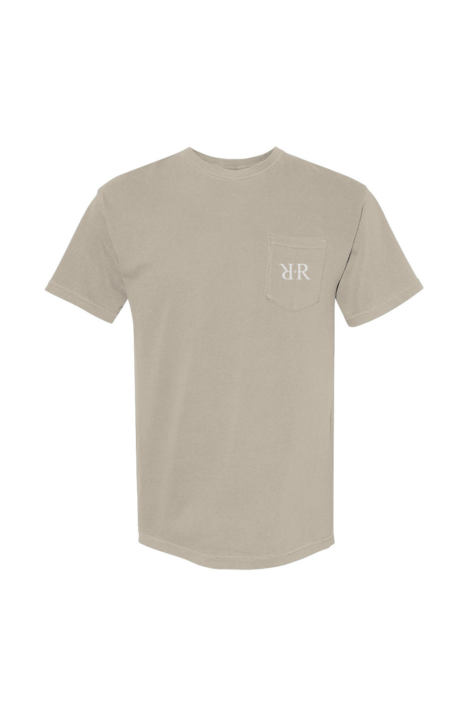 Unisex Heavyweight Logo Pocket-T-Shirt in black, chest pocket detail