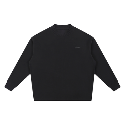 "Signature" Knitted Round Neck Oversize Sweatshirt