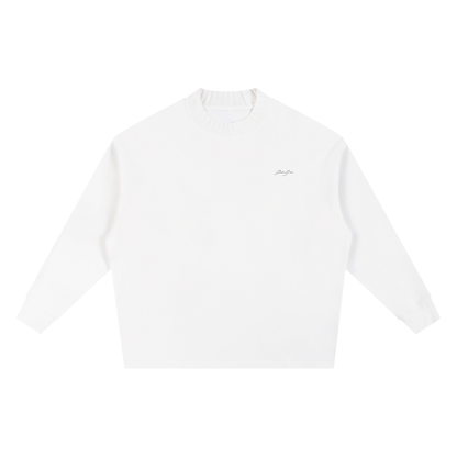 "Signature" Knitted Round Neck Oversize Sweatshirt