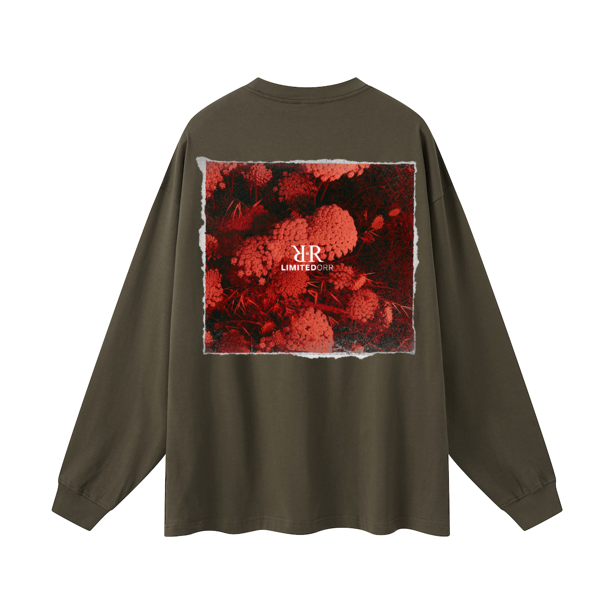 "Red Flowers" Heavy Streetwear Long Sleeve