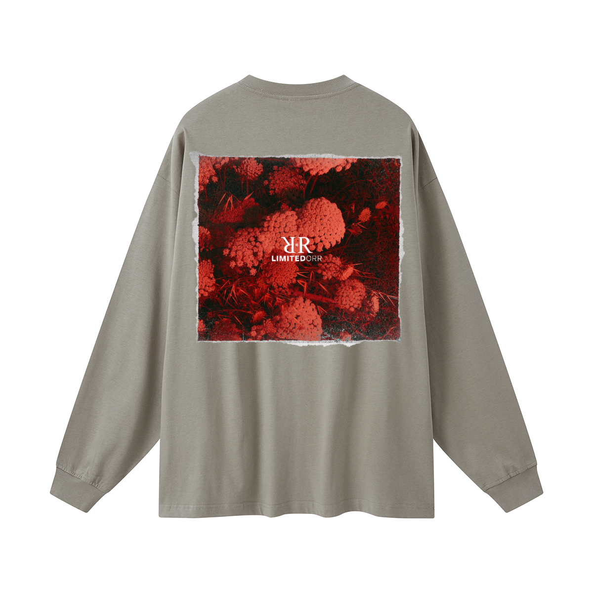 "Red Flowers" Heavy Streetwear Long Sleeve