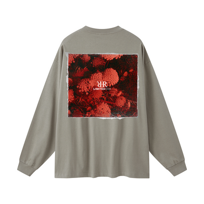 "Red Flowers" Heavy Streetwear Long Sleeve