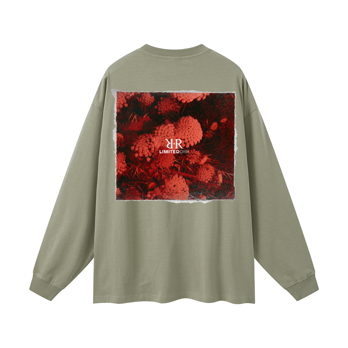 "Red Flowers" Heavy Streetwear Long Sleeve