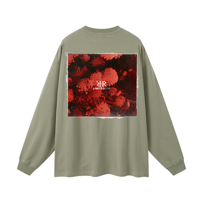 "Red Flowers" Heavy Streetwear Long Sleeve