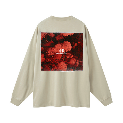 "Red Flowers" Heavy Streetwear Long Sleeve