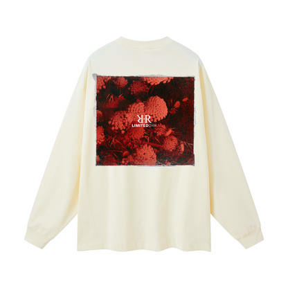 "Red Flowers" Heavy Streetwear Long Sleeve