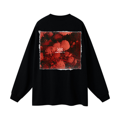 "Red Flowers" Heavy Streetwear Long Sleeve