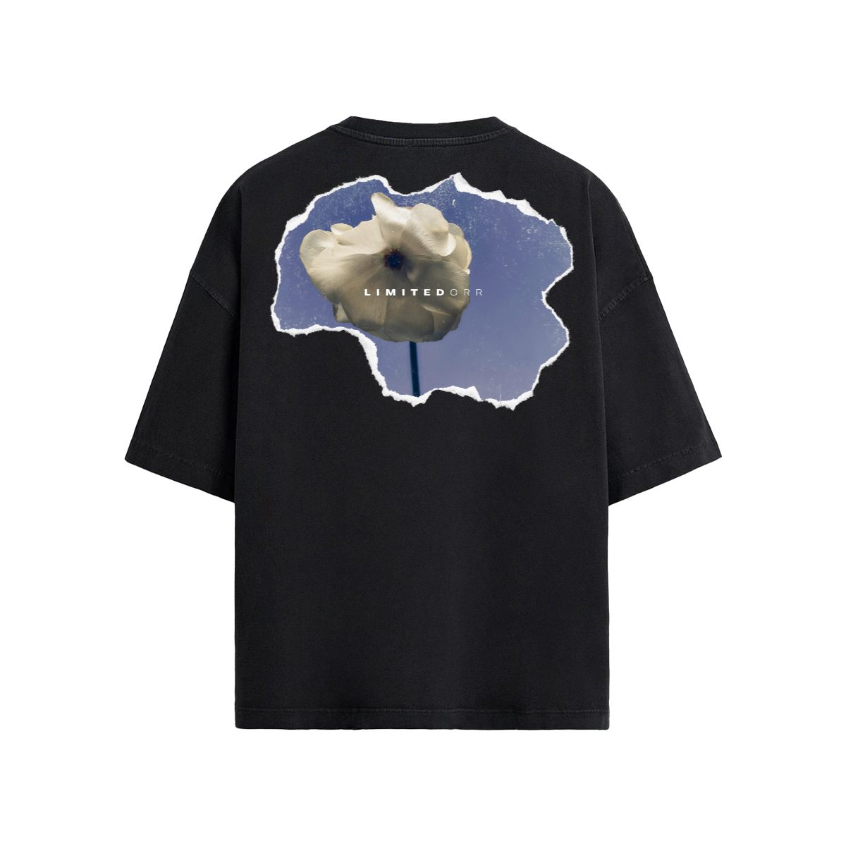 "White Flower" Unisex Premium Combed Cotton Oversized T-shirt