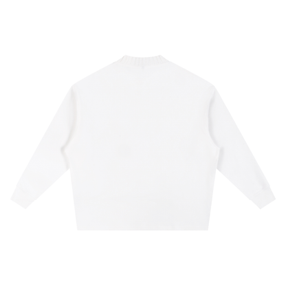 "Signature" Knitted Round Neck Oversize Sweatshirt