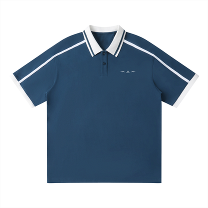 "RR Barbed" Contrast Piping Polo Shirt