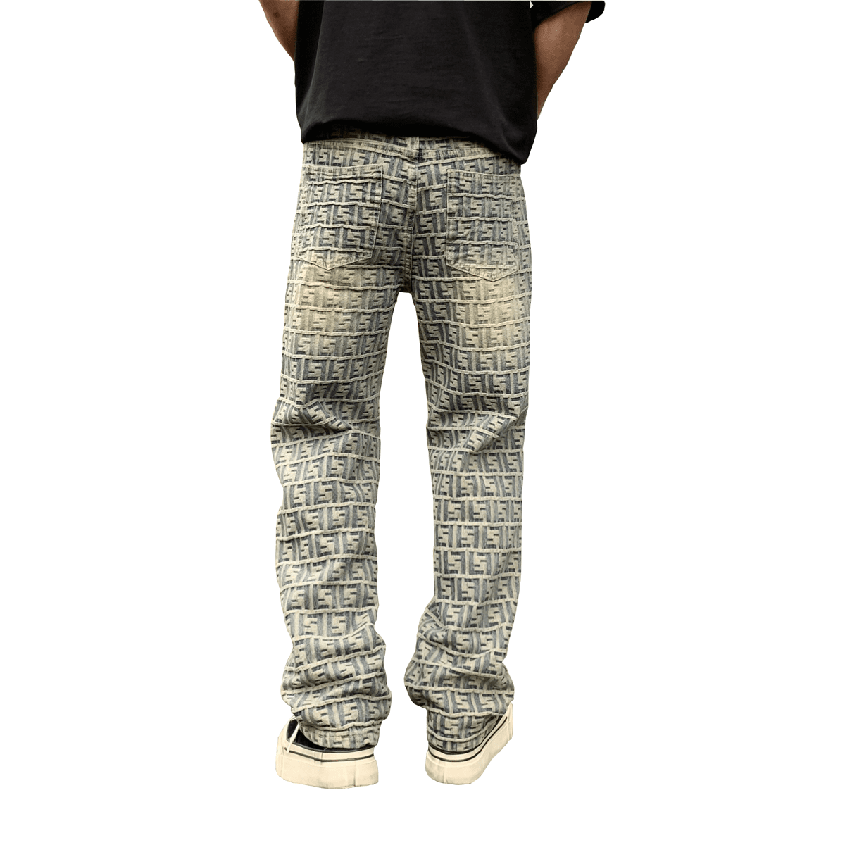 Jacquard All-over Letter Jeans