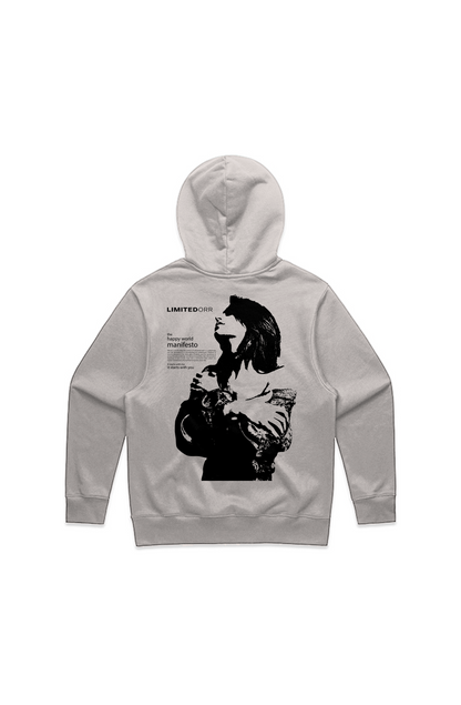 "Happy World Manifesto" Premium Heavy Hood