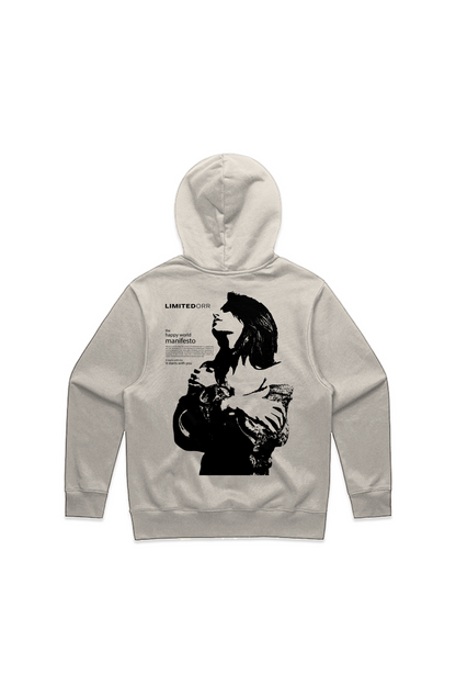 "Happy World Manifesto" Premium Heavy Hood