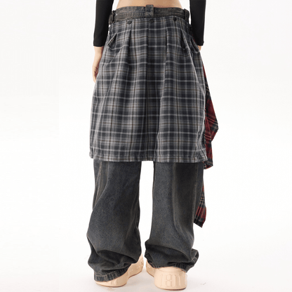 "Lions Crest" Unisex Loose Fit Straight-Leg Washed Jeans