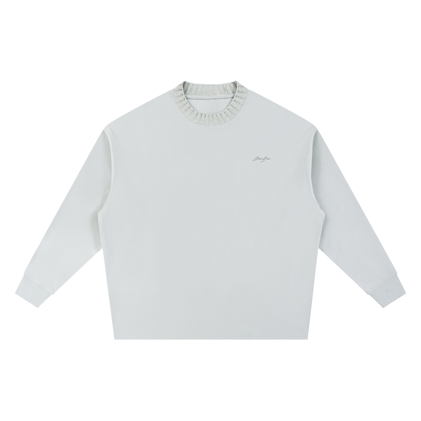 "Signature" Knitted Round Neck Oversize Sweatshirt