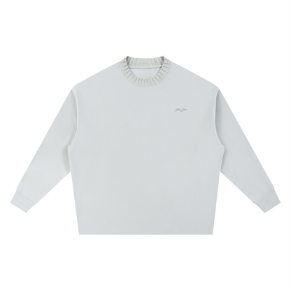 "Signature" Knitted Round Neck Oversize Sweatshirt