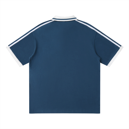"RR Barbed" Contrast Piping Polo Shirt
