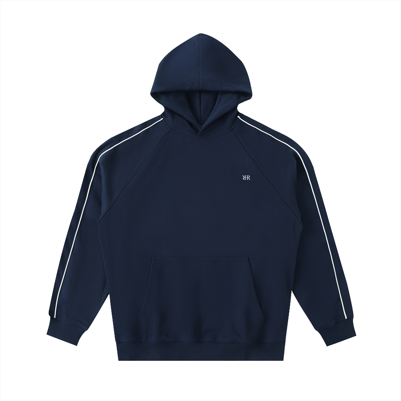 "RR" Contrast Piping Raglan Hoodie