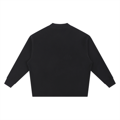 "Signature" Knitted Round Neck Oversize Sweatshirt