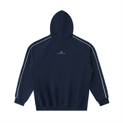 "RR" Contrast Piping Raglan Hoodie