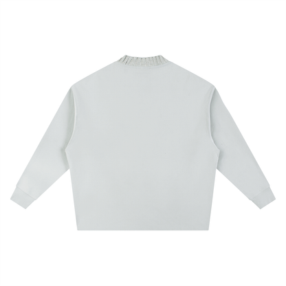 "Signature" Knitted Round Neck Oversize Sweatshirt